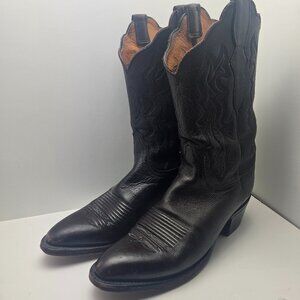 Lucchese Authentic Burgundy Brown Stitched Leather Cowboy Boots Womens Sz 8.5